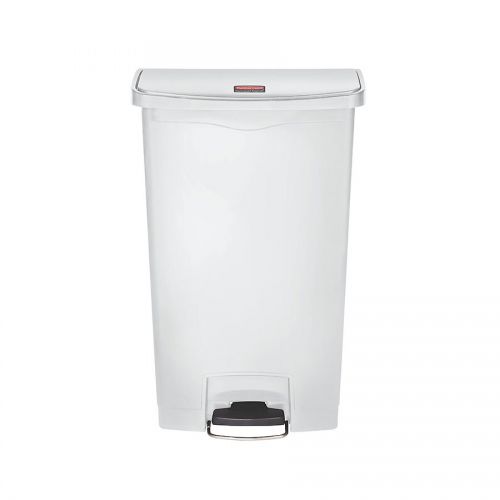 Slim Step-On Bin Front Step 68 ltr White