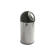 Push Bin 55 ltr s/s with Black Dome