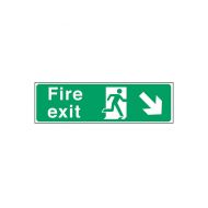 Fire Exit Right Down Arrow Sign