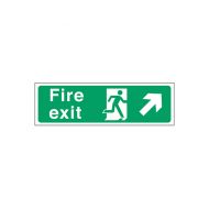 Fire Exit Right Up Arrow Sign