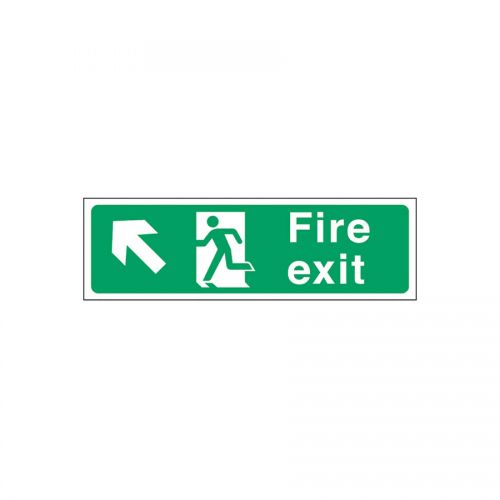 Fire Exit Left Up Arrow Sign