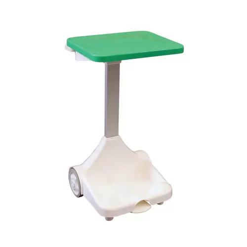 Freestanding Sack Holder With Wheels Green Lid