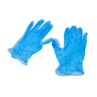 Blue Vinyl Powdered Gloves Large