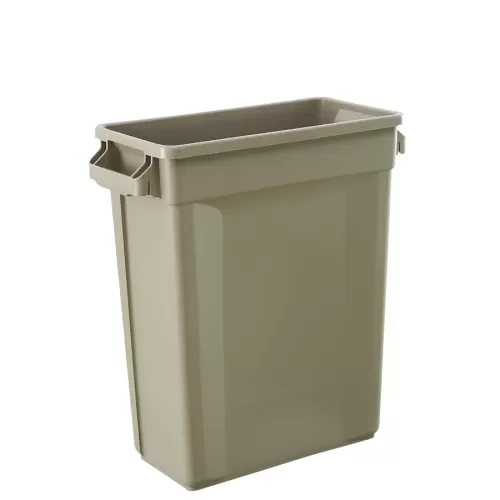 Trust Svelte® Bin Rectangular With Venting Channels Beige HDPE 60ltr 50.7x27.2x63.2cm