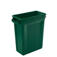 Trust Svelte® Bin Rectangular With Venting Channels Green HDPE 60ltr 50.7x27.2x63.2cm