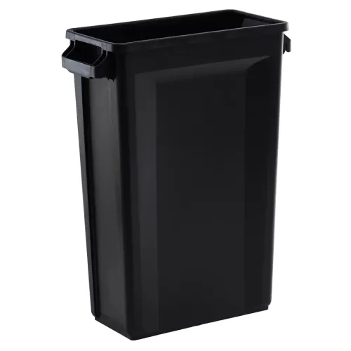 Trust Svelte® Bin Rectangular With Venting Channels Black HDPE 87ltr 50.7x27.2x75.6cm