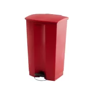 Trust Step-On Bin Red HDPE 87ltr 50.2x44.7x82.6 cm