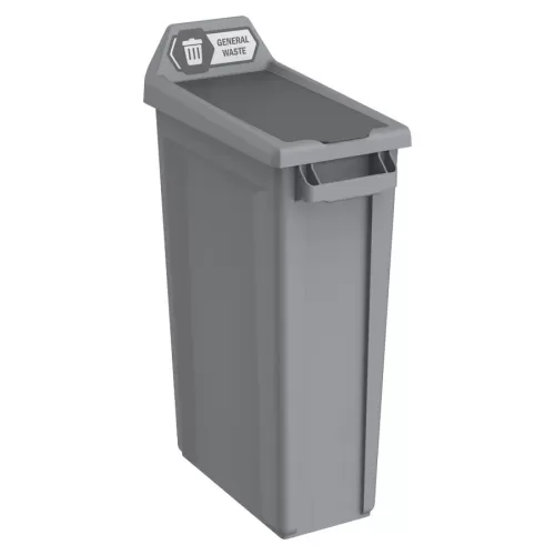 Trust Recycling Station 1 Stream General Grey HDPE 87ltr 50.7x27.2x89.9cm