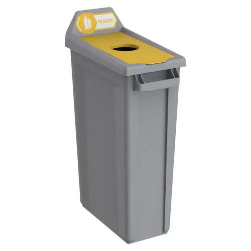 Trust Recycling Station 1 Stream Plastic Grey HDPE 87ltr 50.7x27.2x89.9cm