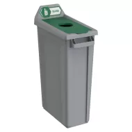 Trust Recycling Station 1 Stream Glass Grey HDPE 87ltr 50.7x27.2x89.9cm