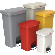 Trust Svelte® Step-On Containers With Front Pedal Red HDPE 68ltr 50.0x31.1x80.3 cm