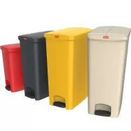 Trust Svelte® Step-On Containers With Side Pedal Red HDPE 30ltr 27.0x49.2x56.0 cm