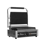 Chefmaster Contact Grill - Large Single - Ribbed top plate / Ribbed bottom plate