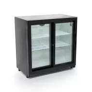 Arctica Bar & Display Bottle Cooler - 2 Sliding Doors - Black