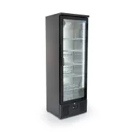 Arctica Bar & Display Upright Bottle Cooler - 1 Hinged Door - Black