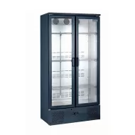 Arctica Bar & Display Upright Bottle Cooler - 2 Hinged Doors - Black