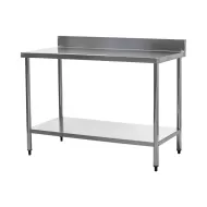 Connecta Wall Table with Undershelf - 1800 x 600 with 900mm high worktop and 100mm upstand