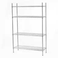 Connecta Chrome Wire Shelving Unit - 4 Tier - 900 x 400 x 1800mm