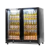 Arctica Bar & Display Bottle Cooler - 2 Hinged Doors - Black - Low Height