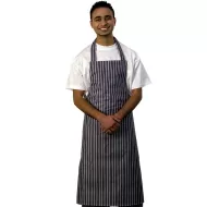 Nylon Blue White Stripe Bib Apron