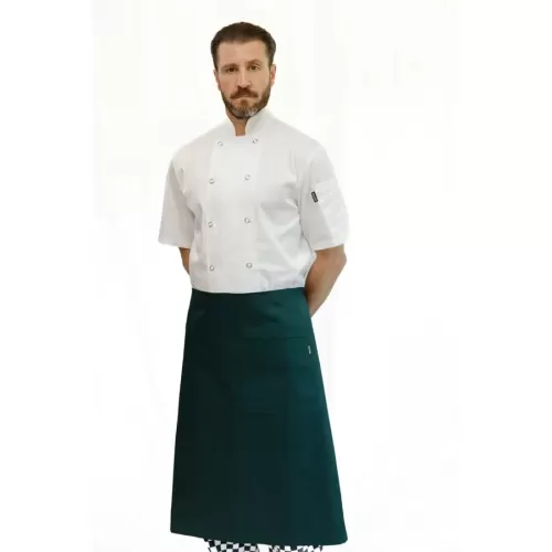 Brigade Green Polycotton Waist Apron With Pocket 76x90cm