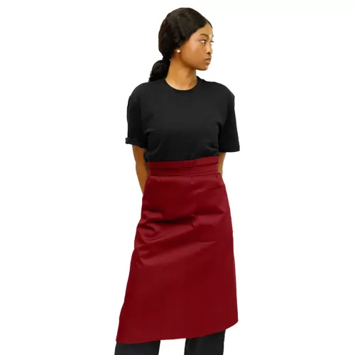 Brigade Merlot Polycotton Waist Apron With Pocket 76x90cm