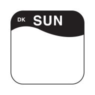Daymark label Sunday Permanent Square 1.9cm