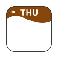 Daymark label Thursday Permanent Square 1.9cm