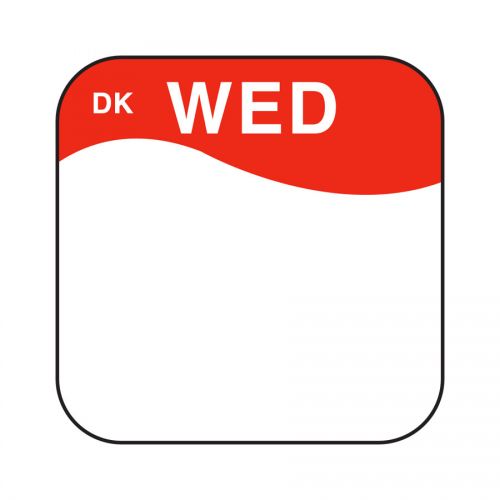 Daymark label Wednesday Permanent Square 1.9cm