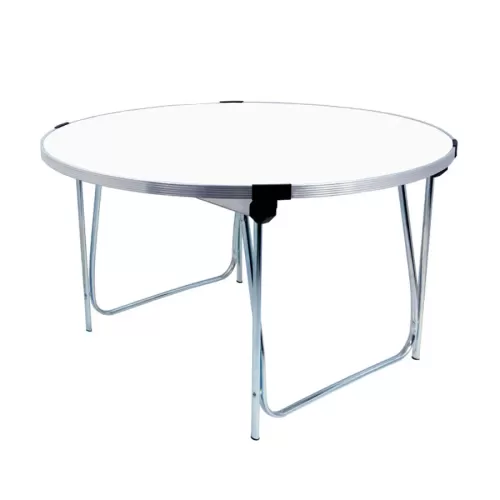 Folding Table 1220dia. x 760H - White laminated top