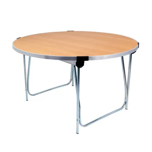 Folding Table 1220dia. x 698H - Beech laminated top