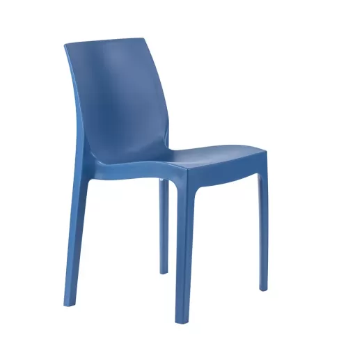 Tabilo Strata Polypropylene Matt Finish Indoor And Outdoor Stackable Blue Chair