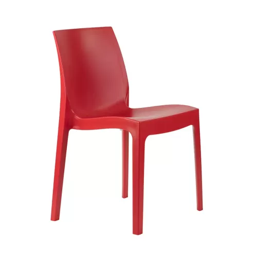 Tabilo Strata Polypropylene Matt Finish Indoor And Outdoor Stackable Red Chair