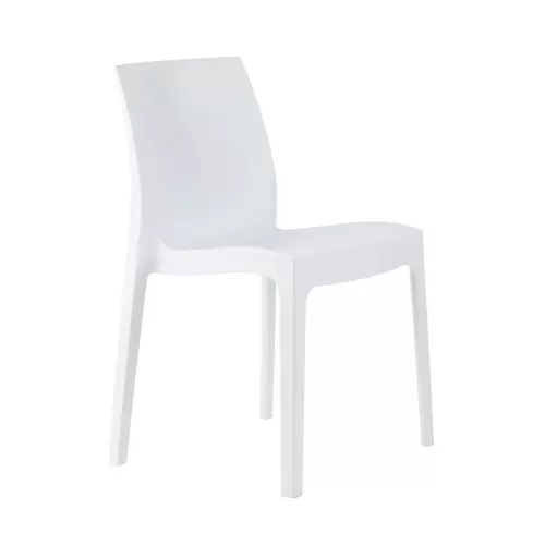 Tabilo Strata Polypropylene Matt Finish Indoor And Outdoor Stackable White Chair