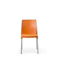 Tabilo Vibe Polypropylene Matt Finish Indoor And Outdoor Stackable Orange Chair