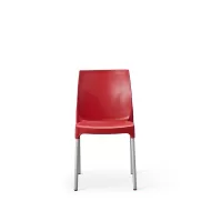 Tabilo Vibe Polypropylene Matt Finish Indoor And Outdoor Stackable Red Chair