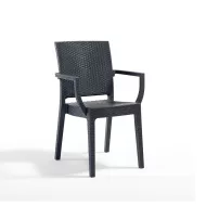 Tabilo Canterbury Polypropylene Rattan Effect Indoor And Outdoor Dark Grey Armchair