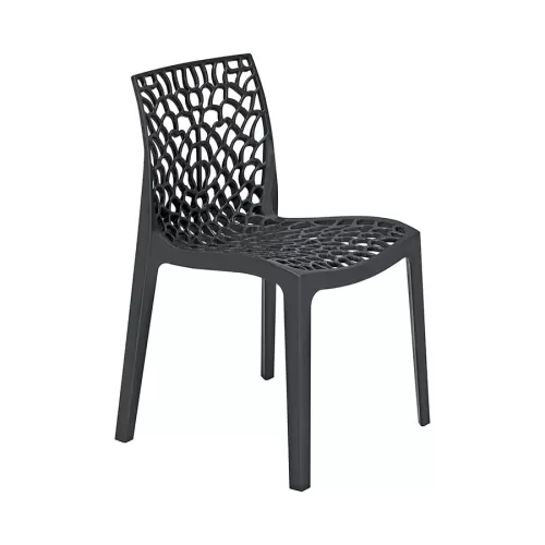 Tabilo Zest Polypropylene Glossy Finish Indoor And Outdoor Anthracite Stackable Chair