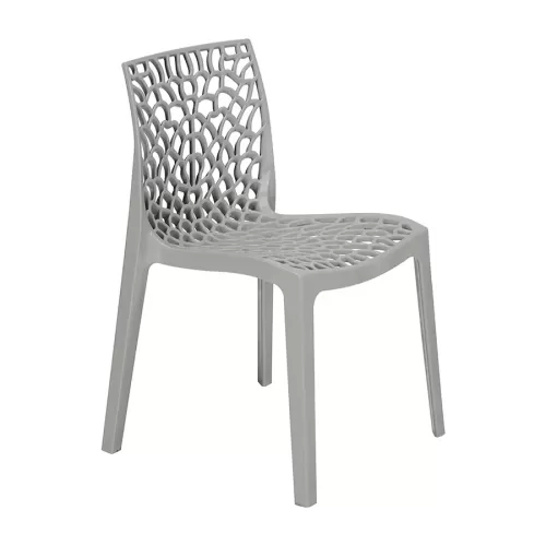 Tabilo Zest Polypropylene Glossy Finish Indoor And Outdoor Grey Stackable Chair