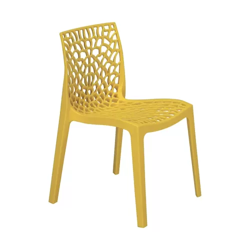 Tabilo Zest Polypropylene Glossy Finish Indoor And Outdoor Yellow Stackable Chair