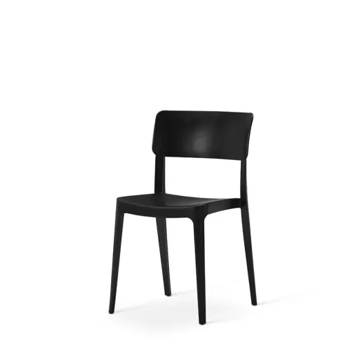 Tabilo Vivo Polypropylene Matt Finish Indoor and Outdoor Black Side Chair