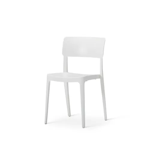 Tabilo Vivo Polypropylene Matt Finish Indoor and Outdoor White Side Chair