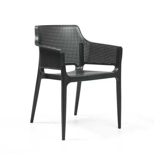 Tabilo Boom Polypropylene Sheen Finish Indoor And Outdoor Black Armchair