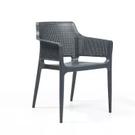 Tabilo Boom Polypropylene Sheen Finish Indoor And Outdoor Dark Grey Armchair